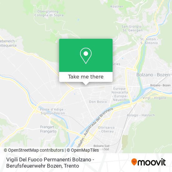 Vigili Del Fuoco Permanenti Bolzano - Berufsfeuerwehr Bozen map