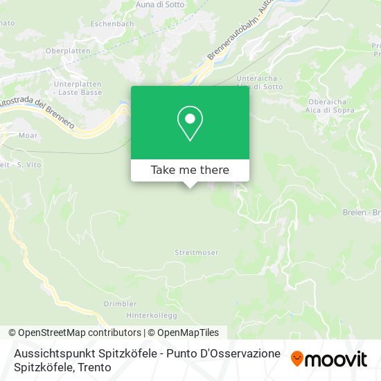 Aussichtspunkt Spitzköfele - Punto D'Osservazione Spitzköfele map