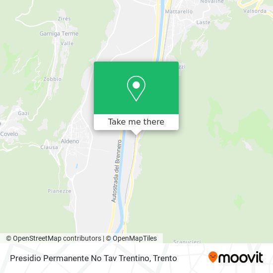 Presidio Permanente No Tav Trentino map