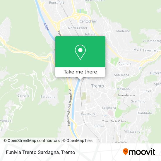 Funivia Trento Sardagna map