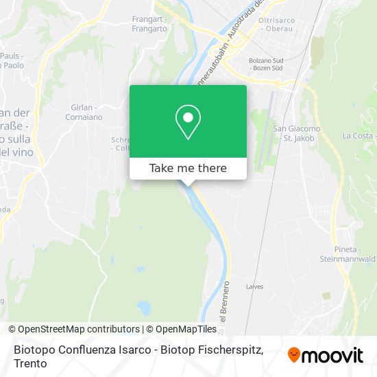 Biotopo Confluenza Isarco - Biotop Fischerspitz map
