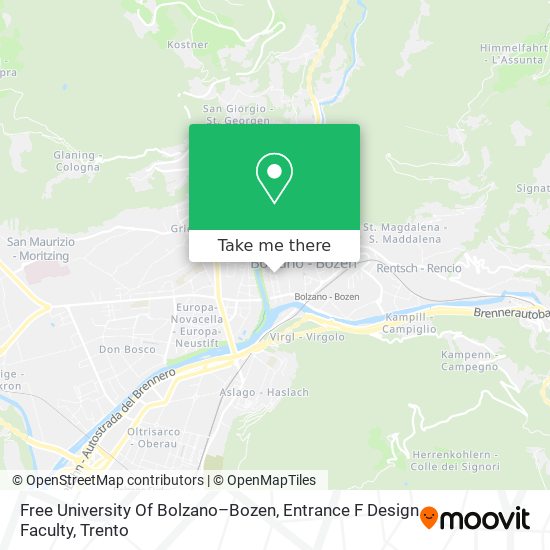 Free University Of Bolzano–Bozen, Entrance F Design Faculty map