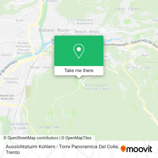 Aussichtsturm Kohlern - Torre Panoramica Del Colle map