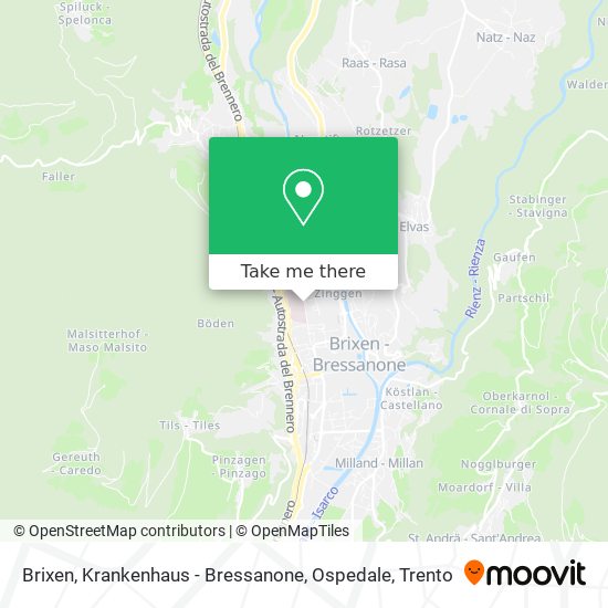 Brixen, Krankenhaus - Bressanone, Ospedale map