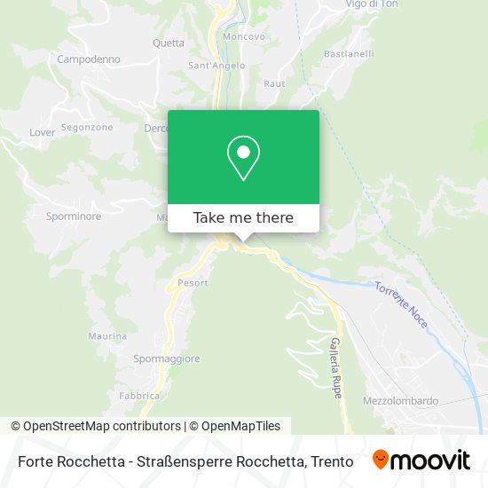 Forte Rocchetta - Straßensperre Rocchetta map