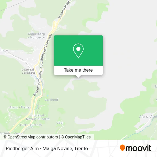 Riedberger Alm - Novale Alpine Hut map