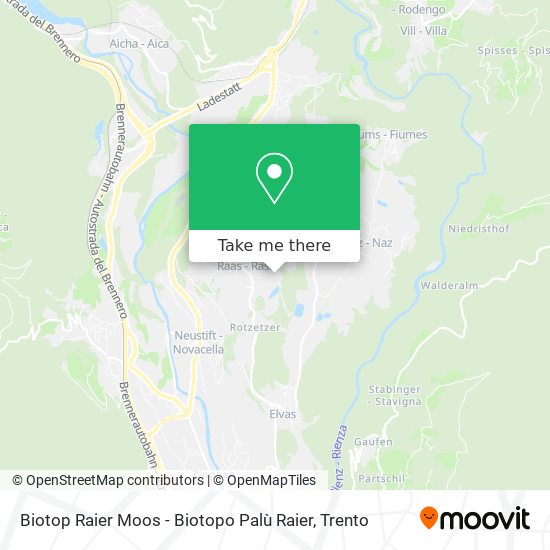 Biotop Raier Moos - Biotopo Palù Raier map