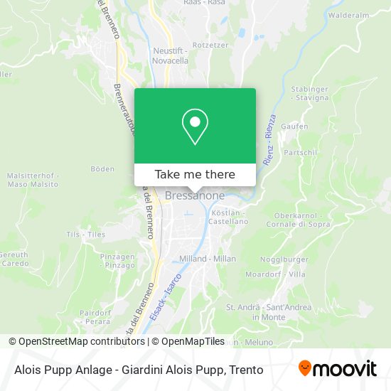 Alois Pupp Anlage - Giardini Alois Pupp map