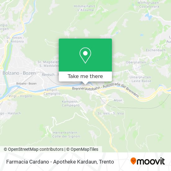 Farmacia Cardano - Apotheke Kardaun map