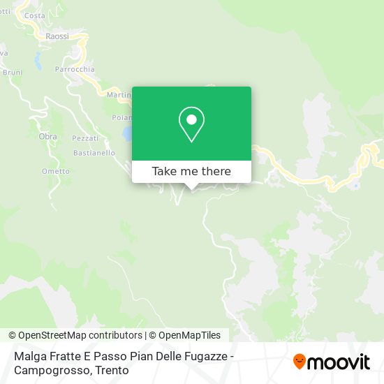 Malga Fratte E Passo Pian Delle Fugazze - Campogrosso map