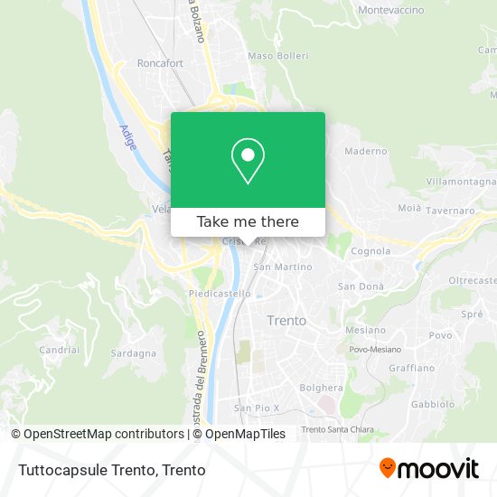 Tuttocapsule Trento map
