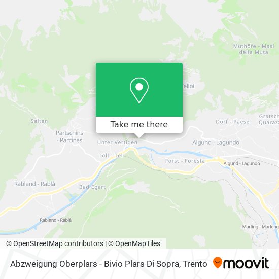 Abzweigung Oberplars - Bivio Plars Di Sopra map