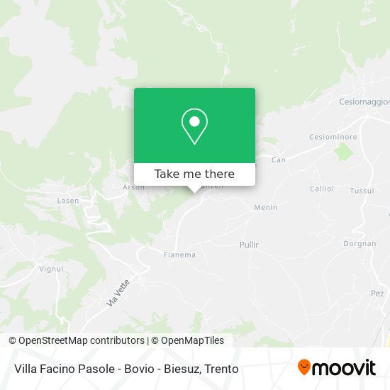 Villa Facino Pasole - Bovio - Biesuz map