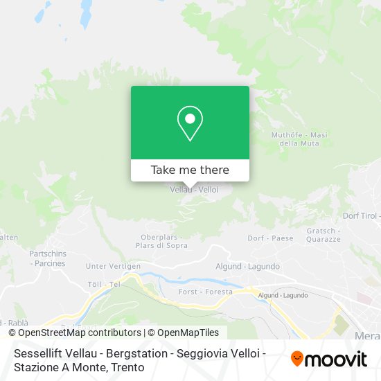 Sessellift Vellau - Bergstation  -  Seggiovia Velloi - Stazione A Monte map