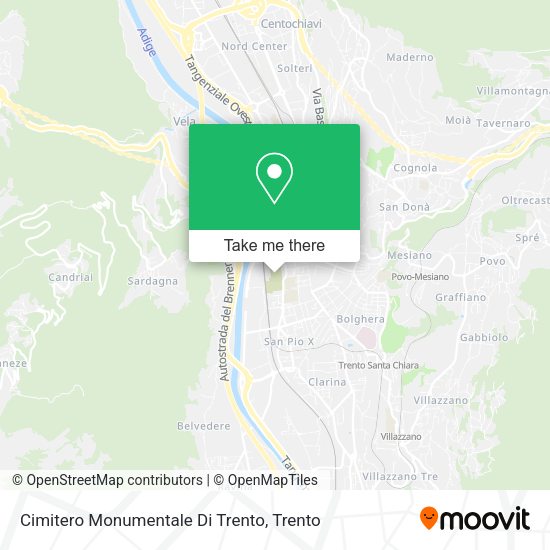 Cimitero Monumentale Di Trento map