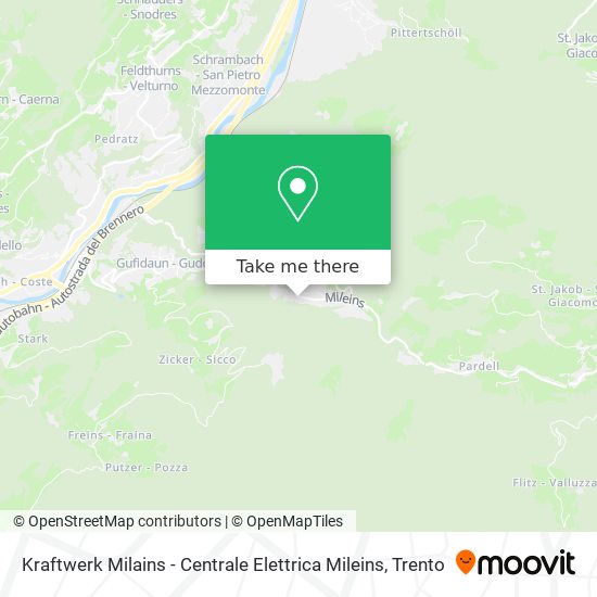 Kraftwerk Milains - Centrale Elettrica Mileins map