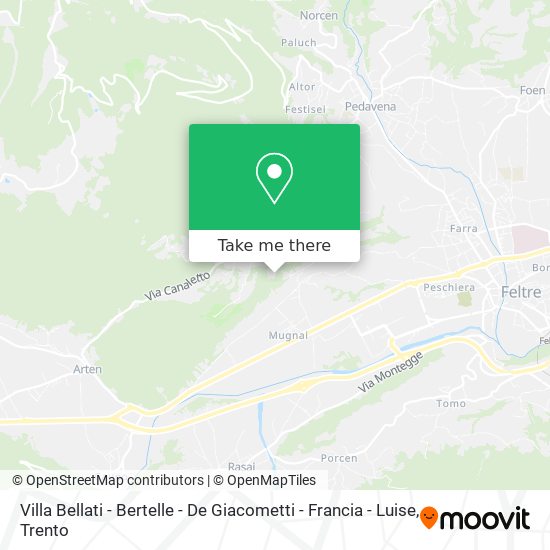 Villa Bellati - Bertelle - De Giacometti - Francia - Luise map