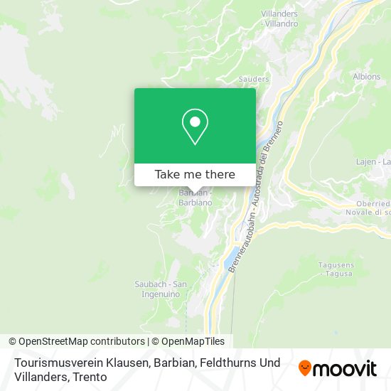 Tourismusverein Klausen, Barbian, Feldthurns Und Villanders map