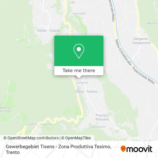 Gewerbegebiet Tisens - Zona Produttiva Tesimo map