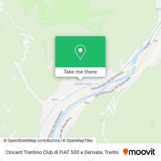 Cincent Trentino Club di FIAT 500 e Derivate map