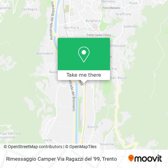Rimessaggio Camper Via Ragazzi del '99 map