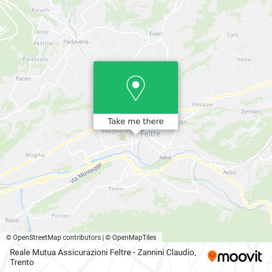 Reale Mutua Assicurazioni Feltre - Zannini Claudio map