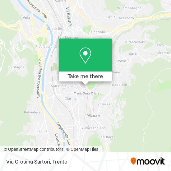 Via Crosina Sartori map