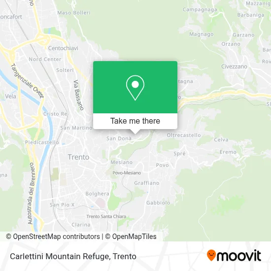 Carlettini Mountain Refuge map