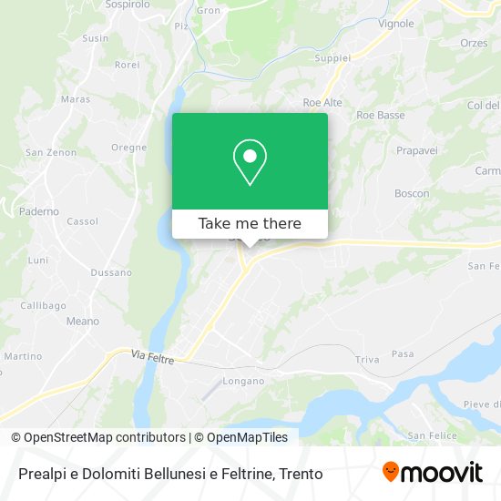 Prealpi e Dolomiti Bellunesi e Feltrine map