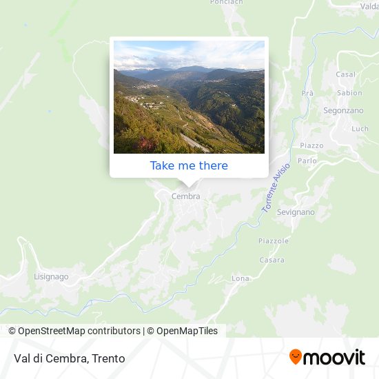 Val di Cembra map