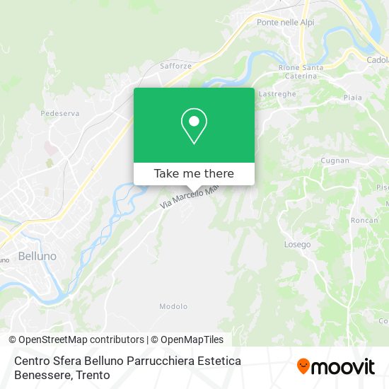 Centro Sfera Belluno Parrucchiera Estetica Benessere map