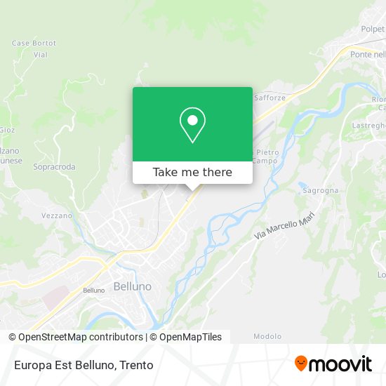 Europa Est Belluno map