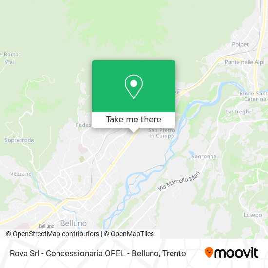 Rova Srl - Concessionaria OPEL - Belluno map