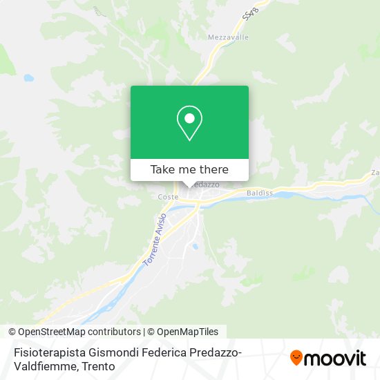 Fisioterapista Gismondi Federica Predazzo-Valdfiemme map