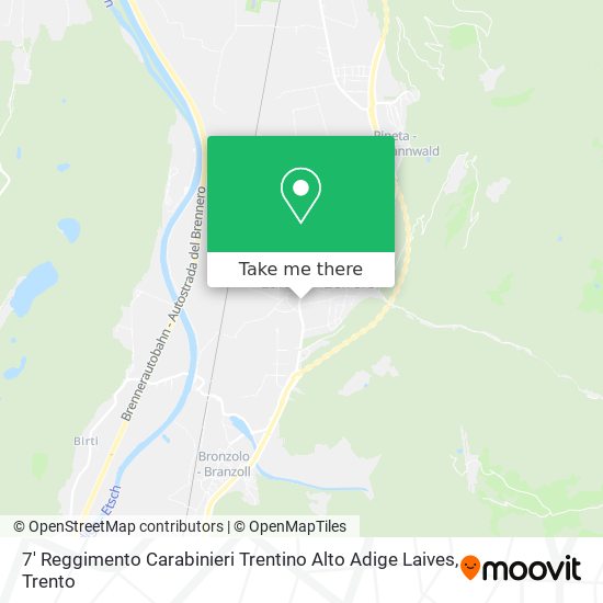 7' Reggimento Carabinieri Trentino Alto Adige Laives map
