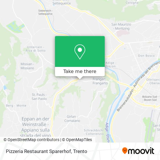 Pizzeria Restaurant Sparerhof map