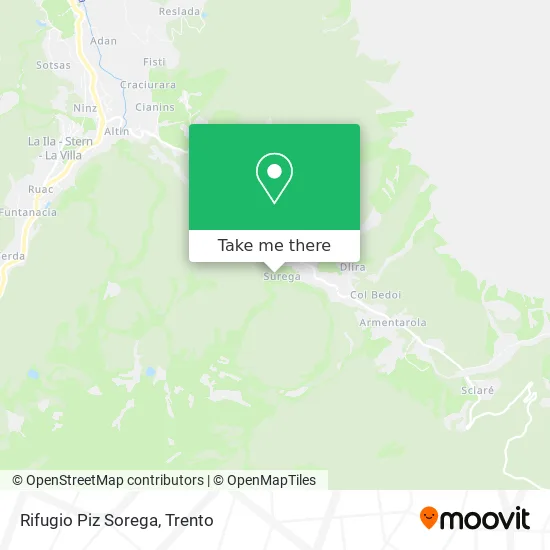 Piz Sorega Mountain Refuge map