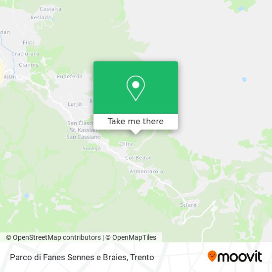 Parco di Fanes Sennes e Braies map