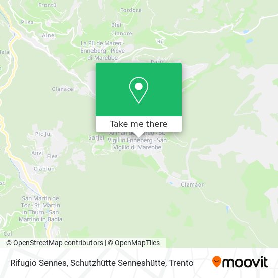 Rifugio Sennes, Schutzhütte Senneshütte map