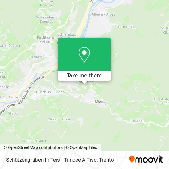 Schützengräben In Teis - Trincee A Tiso map