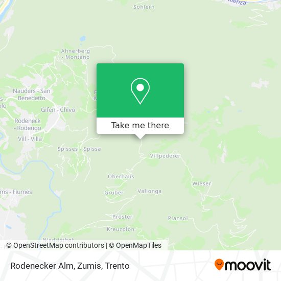 Rodenecker Alm, Zumis map