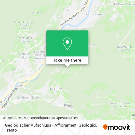 Geologischer Aufschluss - Affioramenti Geologici map