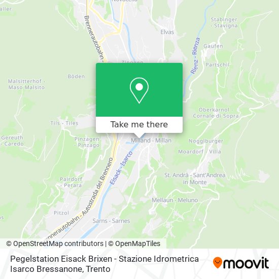 Pegelstation Eisack Brixen - Stazione Idrometrica Isarco Bressanone map
