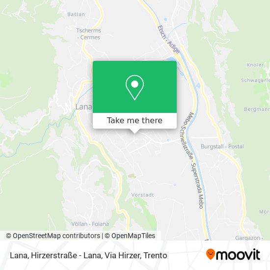 Lana, Hirzerstraße - Lana, Via Hirzer map
