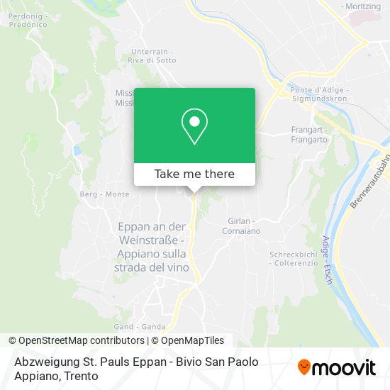 Abzweigung St. Pauls Eppan - Bivio San Paolo Appiano map