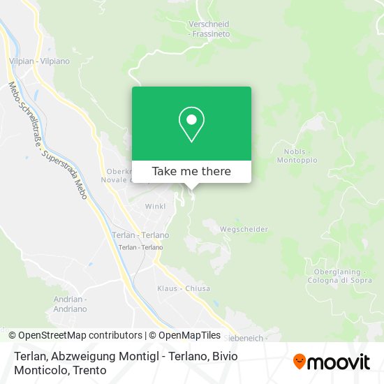 Terlan, Abzweigung Montigl - Terlano, Bivio Monticolo map