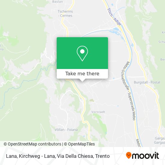 Lana, Kirchweg - Lana, Via Della Chiesa map
