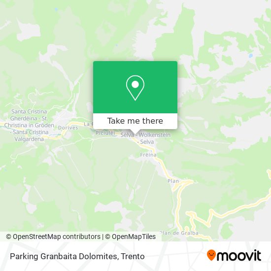 Parking Granbaita Dolomites map