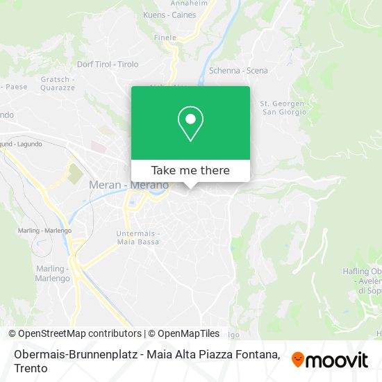 Obermais-Brunnenplatz - Maia Alta Piazza Fontana map
