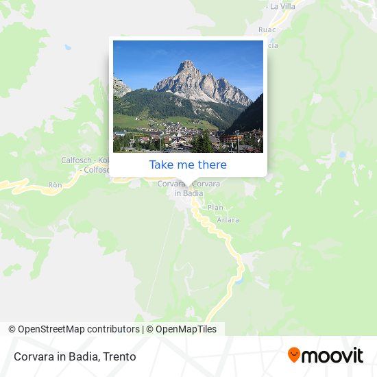 Corvara in Badia map